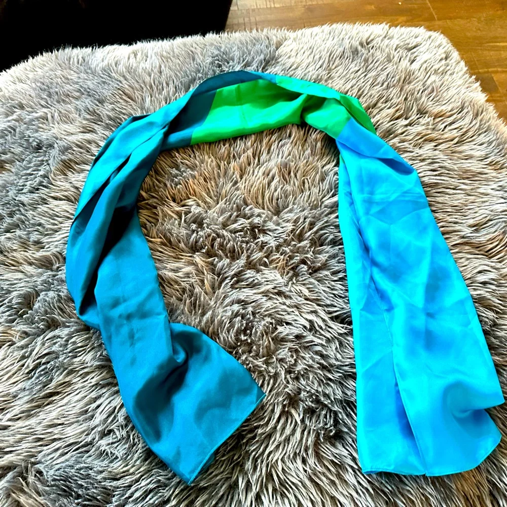 Aqua and green scarf